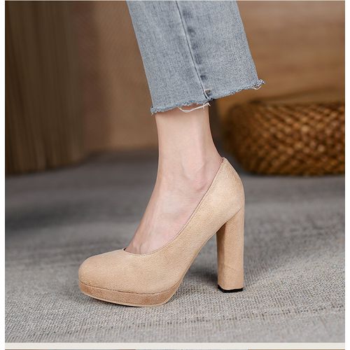 Women Suede Platform Pumps High Heels