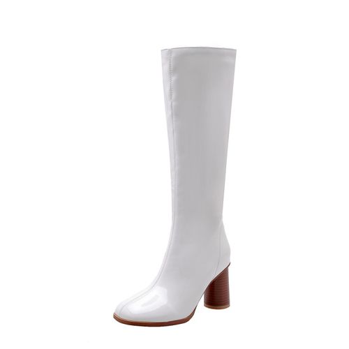 Women Zip High Heels Knee High Boots