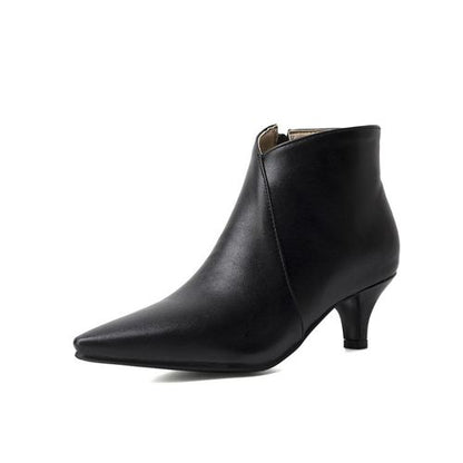 Pointed Toe Women's High Heeled Ankle Boots